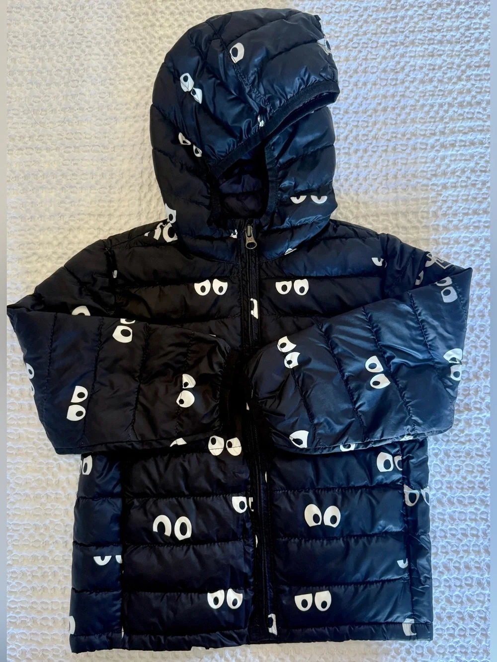 Black 'Adios Amigos' Cool Graphic Tee & GAP Black Eye-Print Puffer Jacket Set